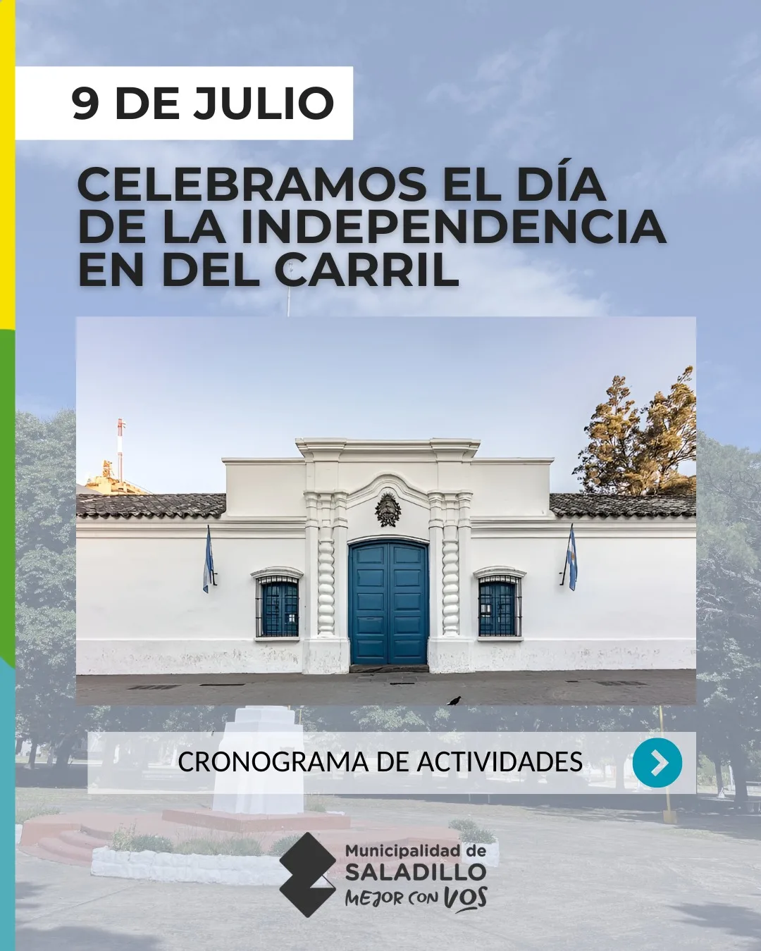 Del Carril conmemora el Día de la Independencia con actos oficiales e inauguraciones